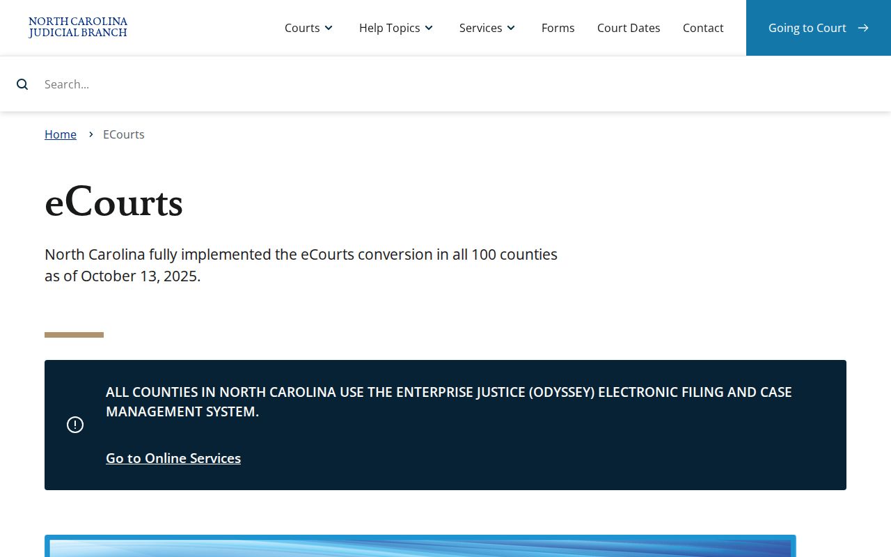 North Carolina eCourts access for Anson County criminal cases