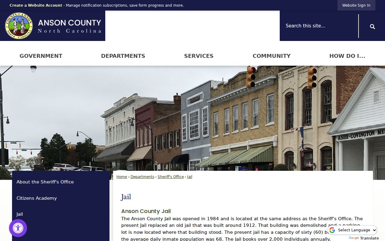 Anson County jail source for recent arrest and booking records